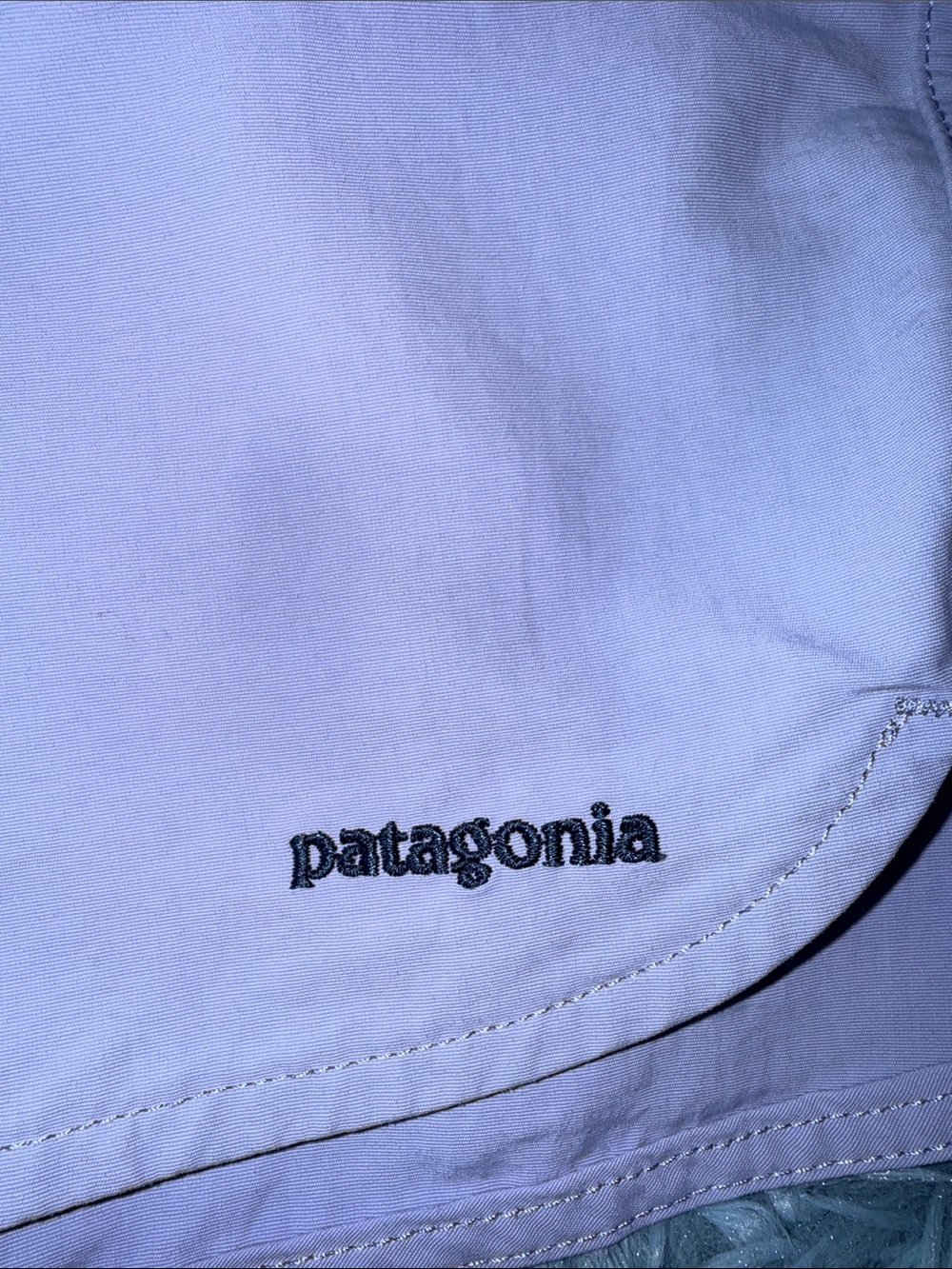 Patagonia Light Lavender Women's Athletic Swim Shorts with Navy Drawstring 0 - Picture 5 of 7